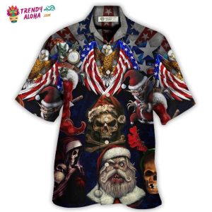 Skull Christmas Usa Eagle Flag Skeleton Art Hawaiian Shirt – Trendy KLA