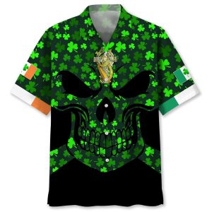 Skull Green St.Patrick Day Trendy Hawaiian Shirt