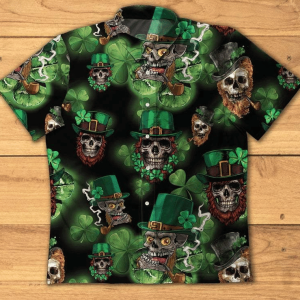Skull Leprechaun Irish Happy St Patrick’s Day Hawaiian Shirt
