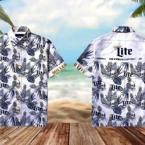 Skull Miller Lite Pineapple Unisex Hawaiian Shirts