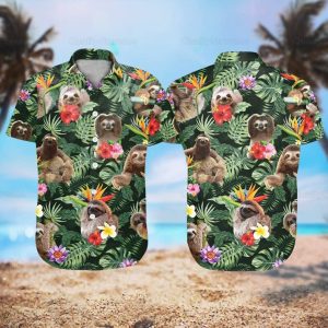 Sloth Hawaii Shirt, Trendy Hawaiian Shirt Men, Sloth Shirts, Sloth Lovers, Funny Trendy Hawaiian Shirts