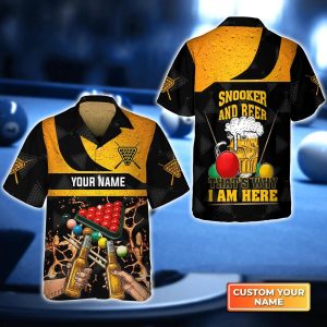 Snooker And Beer That’s Why I’m Here Billiard 3D Trendy Hawaiian Shirt, Billiard Team Shirt, Billiard Shirt For Men And Women