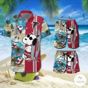 Snoopy Showcasing Atlanta Falcons Themed Unique Hawaiian Shirt