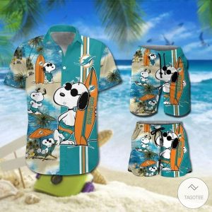 Snoopy Showcasing Miami Dolphins Theme Hawaiian Shirt Unique Edition