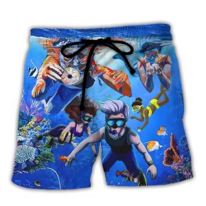Snorkeling Saved Me From Being A Pornstar Funny Snorkeling Quote Gift Lover Beach Trendy KLA Hawaiian Beach Shorts
