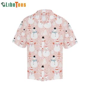 Snowpink with Snowman and Christmas Tree Hawaiian Shirt