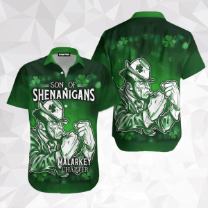 Son Of Shenanigans Irish St Patrick Day Trendy Hawaiian Shirt For