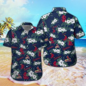 St Louis Cardinals Short Sleeve Button Up Tropical Hawaiian Shirt VER02