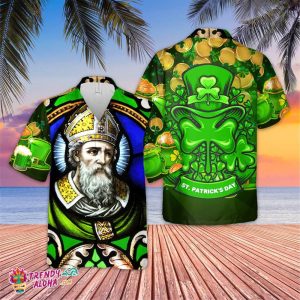 St Patricks Cross Coin Hawaiian Shirt St. Paddy’s Holiday, KLA Beach Shirt Hawaii Shirt, Irish Shamrock Hawaiian Shirt