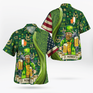 St Patrick’s Day Hawaii Shirt Good Luck Shamrock Drinking Man KLA Shirt St Patrick’s Day Shirt
