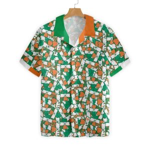 St Patrick’s Day Hawaii Shirt Ireland Four Leaf Clover Pattern KLA Shirt St Patrick’s Day Trendy Hawaiian Shirt