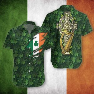 St Patrick’s Day Hawaii Shirt Irish Flag Under Clover KLA Shirt St Patrick’s Day Shirt