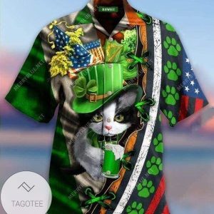 St Patricks Day My Cat Wants You To Drink Beer Hawaiian Shirt