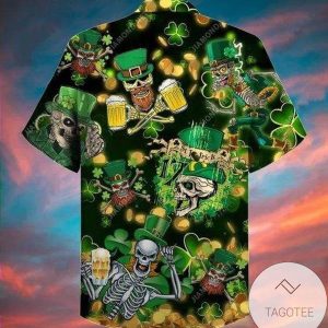 St Patricks Day Skull Hawaiian Shirt Elegance Celebration Design Style