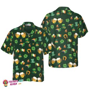 St Patrick’s Day Symbol Seamless Pattern Hawaiian Shirt