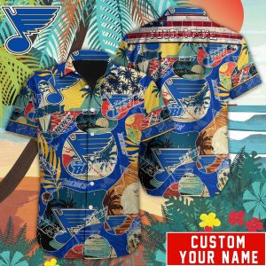 St. Louis Blues Legacy Enveloped in Custom Hawaiian Tee