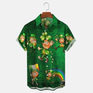 St. Patrick’s Day Clover Print Holiday Shirt, St. Patrick’s Day Hawaii Shirt For Men And Women