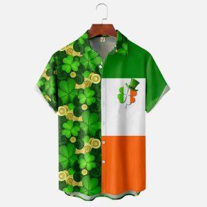 St. Patrick’s Day Shamrocks Trendy Hawaiian Shirt