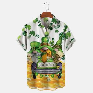 St. Patrick’s Trendy Hawaiian Shirt Men’s Car Short Sleeve Shirt, Trendy Hawaiian Shirt For Men And Women