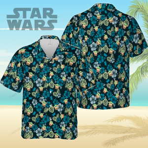 Star Wars 3D Shirt with Grogu’s Adorable Hawaiian Theme