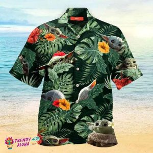Star Wars Baby Yoda Floral Summer Holiday Family KLA Hawaiian Beach Shirt