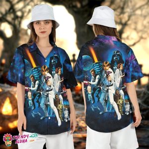 Star Wars Battle Vader Space Galactic Edge Hawaiian KLA Tee
