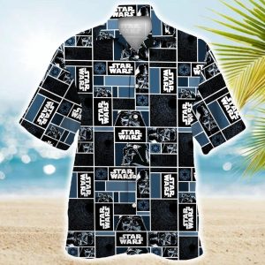 Star Wars Darth Vader Geometric Pattern Black Hawaiian Shirt