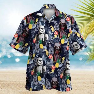 Star Wars Darth Vader Storm Trooper Flower Hawaiian Shirt
