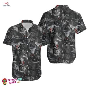Star Wars Exotic Black Tropical Print Casual Hawaiian Summer Shirt