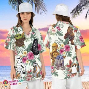 Star Wars Hawaiian Shirt, Mandalorian Tropical Hawaiian Shirt, Baby Yoda KLA Shirt, Star Wars Summer Beach Shirt