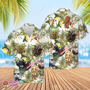 Star Wars Hawaiian Shirt, Star Wars Baby Yoda Shirt, Star Wars Vader Shirt, Star Wars Movies Shirt, Star Wars Gift, Tropical Star Wars