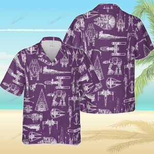 Star Wars Hawaiian Shirt with Space Ships Design