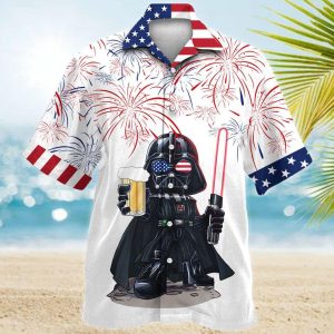 Star Wars Independence Day Darth Vader With Beer Hawaiian Shirt