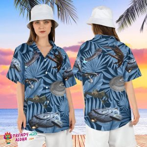 Star Wars Spaceships Millennium Falcon Tropical Leaves KLA Shirt