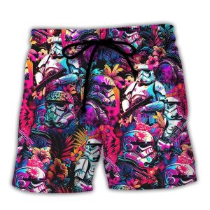 Star Wars Synthwave Cool Trendy KLA Hawaiian Beach Shorts