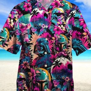 Star Wars Synthwave Father Day Special Hawaiian Dad Shirt Fun