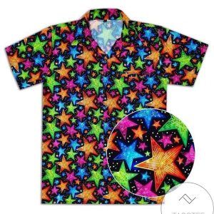 Starry Christmas Night Elegantly Presented on Hawaiian Shirt