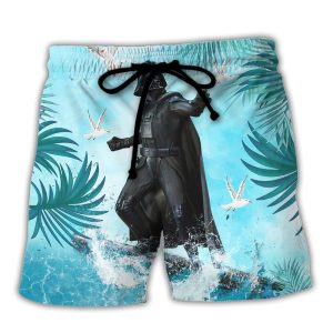 Starwars Darth Vader Surfing 02 Trendy KLA Hawaiian Beach Shorts