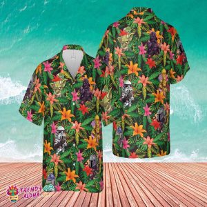 Starwars Hawaiian Shirt Disney Tropical Button Shirt KLA Vibes Beach Shirt Star Wars Friends Lover Beach Party Tee Disney KLA Summer Tee