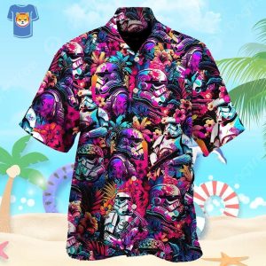 Starwars Synthwave Cool Hawaiian Shirt For Star Wars Movie Fans