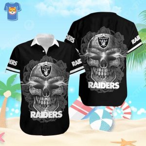 Sugar Skull NFL Las Vegas Raiders Hawaiian Shirt Football Gift For Players