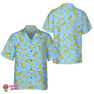 Summer Banana Seamless Pattern Hawaiian Shirt, Funny Banana Shirt For Adults, Banana Pattern Shirt