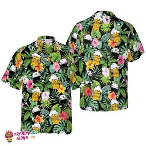 Summer Colorful Hockey And Beer Hawaiian Shirt