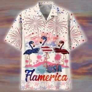 Summer Flamerica Flamingo Us 3D Trendy Hawaiian Shirt All Over Print Best Price