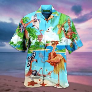 Summer Flamingo Ornamental Trendy Hawaiian Shirt