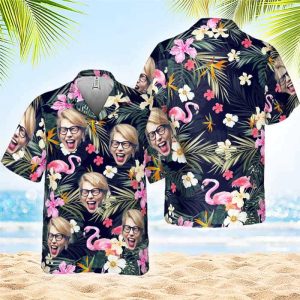 Summer Vibe – Personalized Custom Face Unisex Trendy Hawaiian Shirt – Upload Image, Gift For Family, Pet Owners