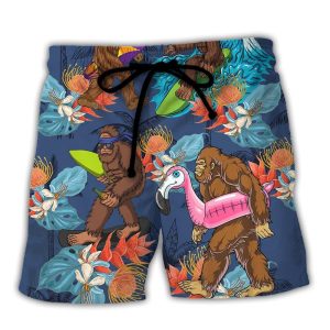 Surfing Funny Bigfoot I Can’t I Have A Board Meeting Lover Surfing Trendy KLA Hawaiian Beach Shorts