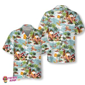 Surfing Santa Christmas Hawaiian Shirt, Funny Santa Claus Shirt, Best Gift For Christmas
