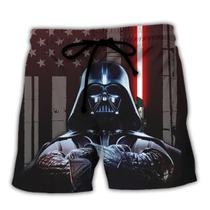 Sw Darth Vader American Flag Trendy KLA Hawaiian Beach Shorts
