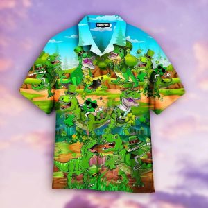 T-Rex Happy Patricks Day KLA Trendy Hawaiian Shirt For